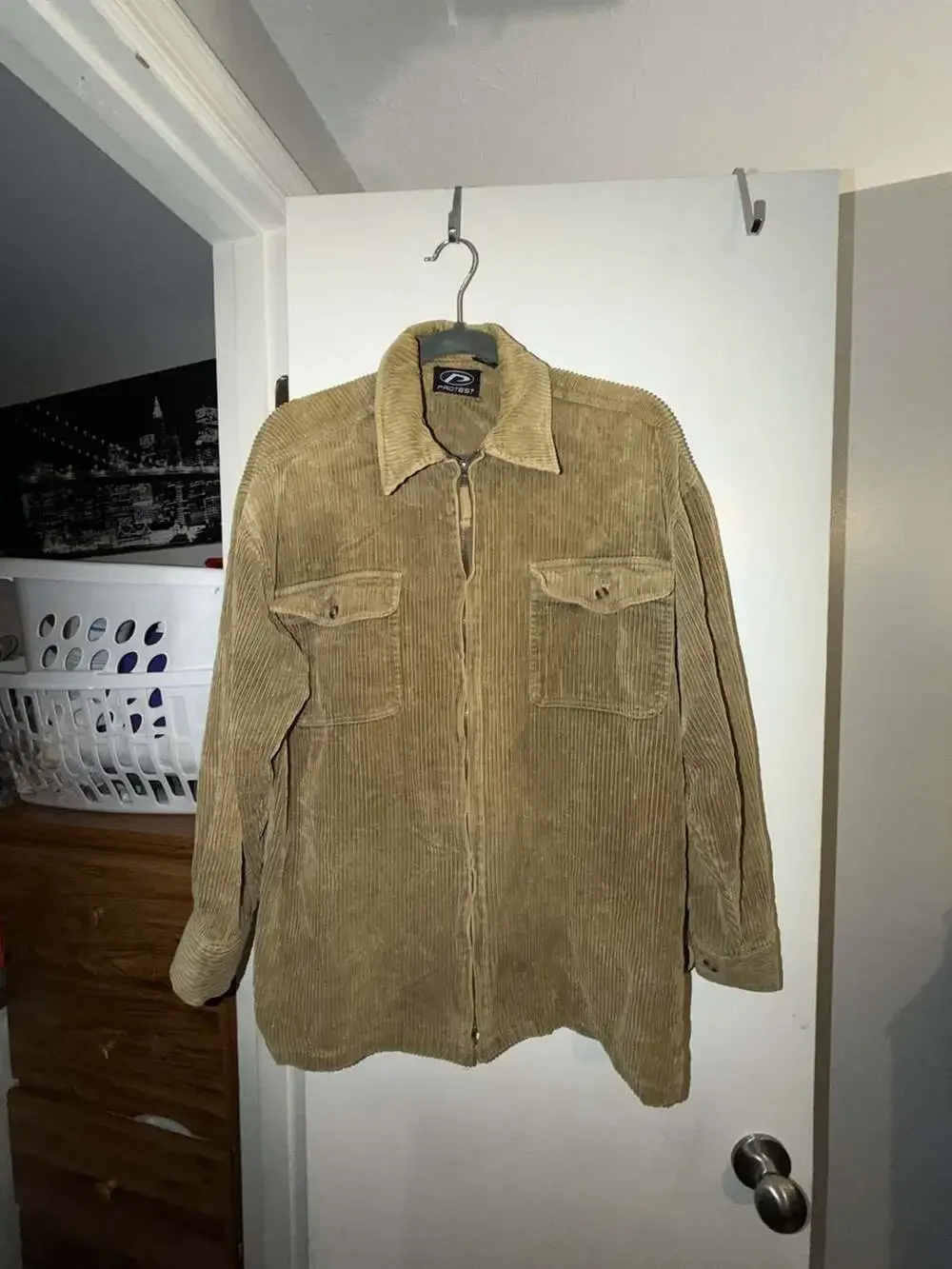 Vintage 90s PROTEST Wide Wale Corduroy Zip-Up Jacket size Medium